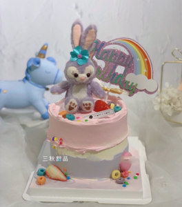 蛋糕装饰摆件网红紫色兔子天使玩偶套装公主黛拉毛绒儿童玩具挂件