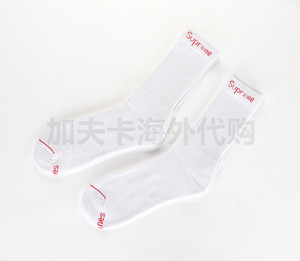 【现货】Supreme Hanes Socks 大LOGO 高帮单双运动棉袜长袜 袜子