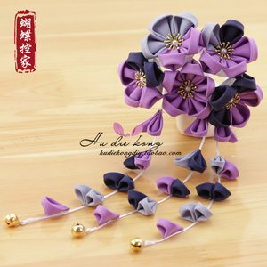 Diy和风发饰材料包紫色深色系日式细工花簪布花饰品头饰和风布料 阿里巴巴找货神器