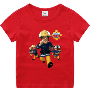 新款消防员山姆童装儿童夏装短袖衣服男童纯棉打底衫半袖T恤童上