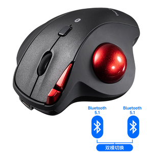 日本SANWA静音轨迹球鼠标双模可充电无线电脑办公CAD精准作画图PS