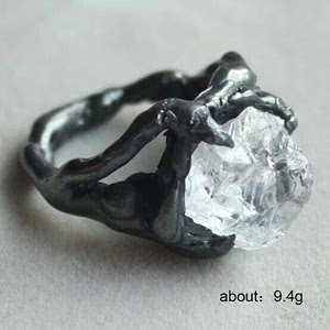 eBay爆款配饰 创意个性仿不规则水晶戒指 夸张嘻哈风手饰品