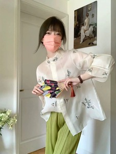 musier anne新中式气质中国风刺绣衬衫女士开春套装设计外套