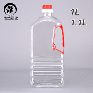 2斤装透明食用塑料油瓶 油壶 油桶1.1L山茶油瓶PET材质 酒桶 酒瓶
