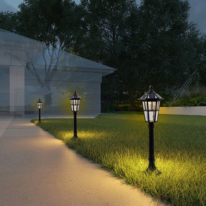 美式草坪灯太阳能防水户外庭院灯室外别墅花园公园草地景观灯柱灯