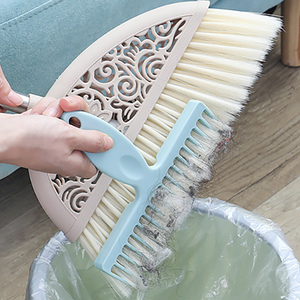 家用扫把除毛齿梳长柄扫帚除尘刮刷头发清洁神器毛发剔除清理工具