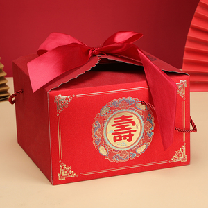 寿比南山礼盒老人过生日祝寿回礼寿桃寿碗包装空礼盒中式红色喜庆
