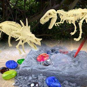 恐龙化石霸王龙骨架儿童手工diy制作挖宝石珍珠宝藏考古挖掘玩具