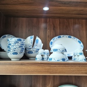 醴陵群力釉下彩54头餐具139花面老瓷器套装陶瓷礼品家用缠枝莲