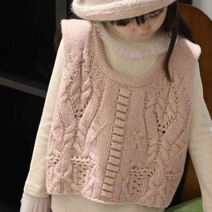 巴拉巴拉韩国童装甜美女孩针织马甲女童秋冬装2024新款毛衣背心坎