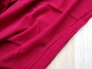 外贸尾单纯棉布料酒红色 软垂棉麻暗花文艺服装 衬衣裙子围巾面料