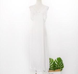 明星金泫雅同款白色吊带性感蕾丝睡衣修身显瘦连衣裙气质女长睡裙