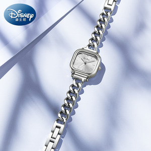 新款迪士尼女士手链式手表防水学生少女时尚米奇简约小方形石英表