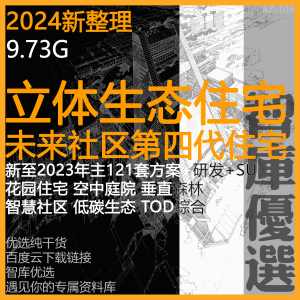 2024未来社区第四代住宅空中花园TOD生态智慧建筑方案文本户型SU