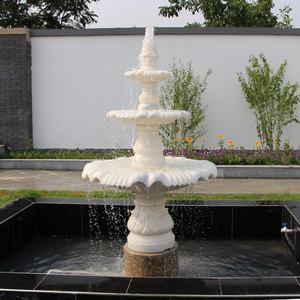 汉白玉石材雕塑庭院流水白色落地园林别墅花园欧式景观石雕喷泉