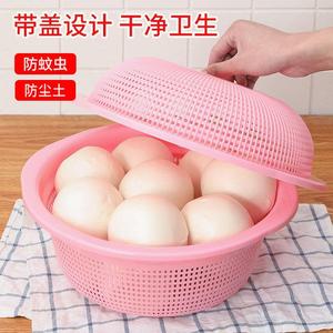 带盖早餐馒头筐家用塑料菜篮子鸡蛋碗筷馒盛收纳洗菜篮水果沥水篮