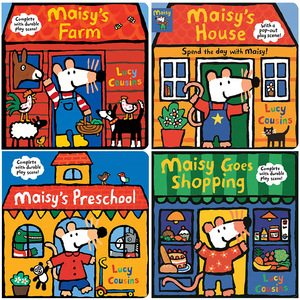 现货 小鼠波波立体游戏操作纸板书4册 Maisy's Preschool/Farm/House/Goes Shopping 美版儿童亲子互动 英文原版【中商原版】