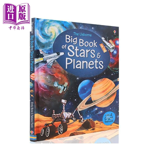 现货 英文原版绘本 The Usborne Big Book of Stars and Planets 恒星与行星 太空科普儿童图画书 精装大开折叠内页【中商原版】