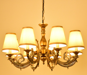 欧式复古铜色吊灯美式简约时尚客厅餐厅饭店铺卧室蜡烛铁艺灯具