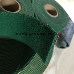 厂家直销烫光机绿绒糙面皮包辊带、烫平机打卷机专用防滑绿绒带