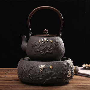 铁壶套装日式手工鎏金铸铁茶壶无涂层烧水壶南部铁器复古煮水茶具