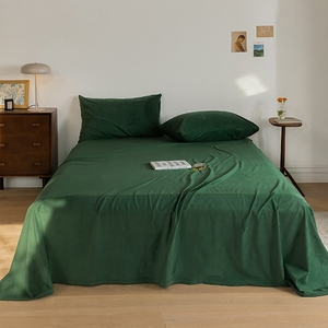 高级配色 精致墨绿天鹅绒单件床单 细腻短毛绒冬季保暖裸睡2m被单