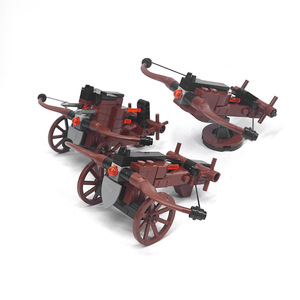 moc兼容乐高小颗粒积木玩具中世纪罗马城堡军团弩弓车拼装军事武