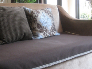 深咖高档棉麻布艺防尘罩沙发巾沙发坐垫纯色深咖啡色可定制