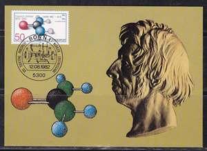 042(83)  有机化学家维勒力(尿素的方程式)  1982年 极限片 德国