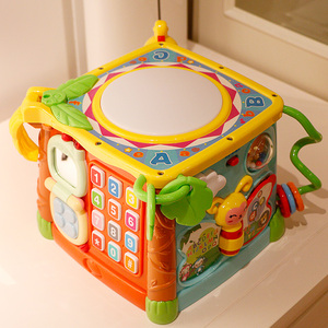 谷雨六面体益智手拍鼓婴儿玩具0-1岁儿童音乐拍拍鼓6-10个月