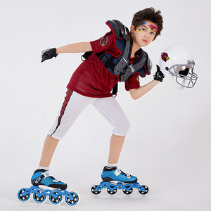 美洲狮儿童专业可调速滑男女直排轮滑鞋碳可热塑竞速防磨旱冰SR3