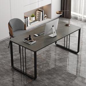 轻奢岩板书桌现代简约客厅小户型电脑桌办公桌家用写字台卧室桌子
