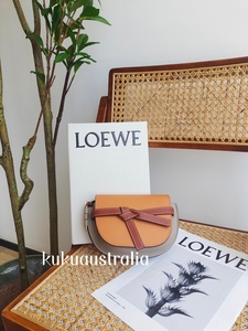 支持中检鉴定 酷酷澳洲正品罗意威Loewe dual gate棕色拼色马鞍包