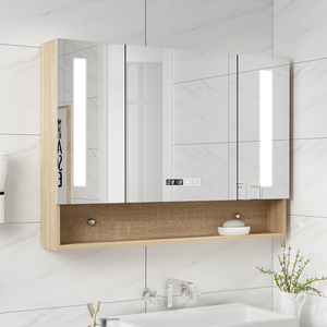 现代简约卫生间实木智能浴室镜柜挂墙式除雾镜箱洗手间防水镜子柜
