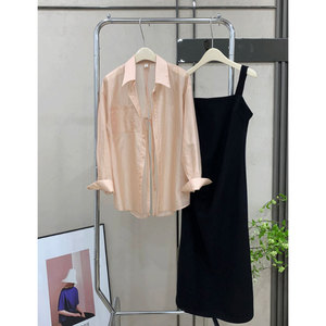 夏装高级感搭配一整套吊带连衣裙女2024春季新款韩版显瘦黑色裙子