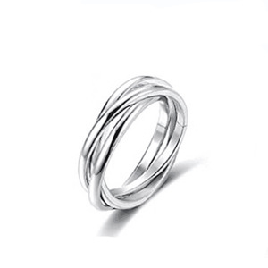 日韩流行 不锈钢三环戒指三生三世戒指环 欧美时尚钛钢情侣戒指女