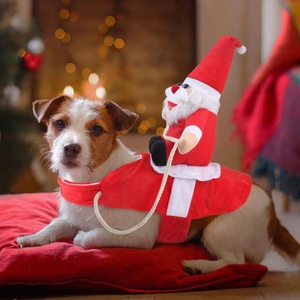 狗狗骑马圣诞变身装骑士柯基抖音搞笑法斗泰迪圣诞节衣服宠物搞怪