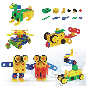 潜力建造装搭积木338件儿童趣味大颗粒拼装桌面塑料拼插建构玩具
