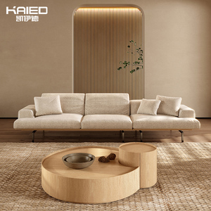 白色沙发侘寂风日式轻奢原木风极简现代小户型北欧棉麻布艺沙发