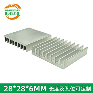 铝块散热片 28*28*6优质纯铝散热器 E型电源铝片 散热板定制