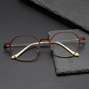 纯钛镜架多边形眼镜框男front202316小红书高品质近视光学眼镜女