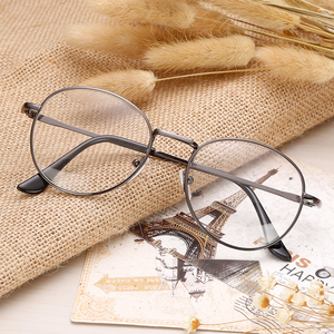 韩版学院复古椭圆形金属细框平光镜文艺经典男女可配近视眼镜框架