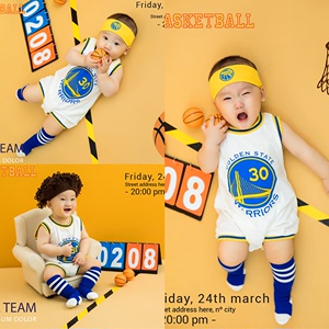 新款儿童摄影服装男宝灌篮篮球主题宝宝满月百天照周岁照拍照道具