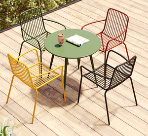 户外桌椅组合休闲桌椅铁艺奶茶店咖啡厅阳台露天庭院花园桌椅组合