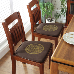 刺绣凳子垫冬季坐垫保暖椅垫加厚家用防滑新中式实木餐椅垫可拆洗