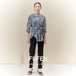 FUFEN福芬2023夏季女士宽松气质印花衬衫百搭上衣CY-18528