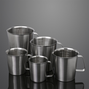 304不锈钢量杯 盎司杯 凸字刻度杯 奶茶咖啡量杯带刻度 独立包装