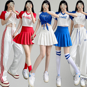 学生团体拉拉队演出服新款韩版爵士舞啦啦操表演服装成人演出套装