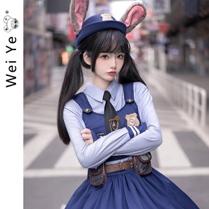 动漫女童成人演出服装女疯狂动物城兔子警官judy朱迪cosplay漫展