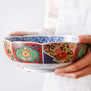 爱悦居日本进口陶瓷器20.5厘米大号汤钵碗面碗有田烧日式和风餐具